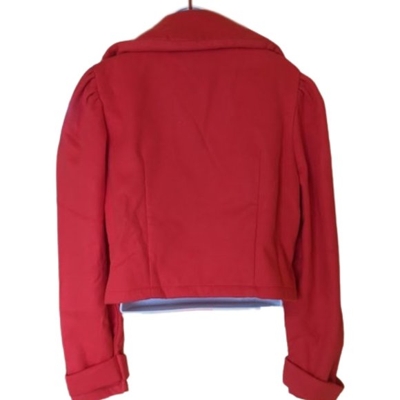 Red Double Breasted Jacket Blazer Pea Coat  Peacoat with Heart Size 1XL … - Picture 7 of 10